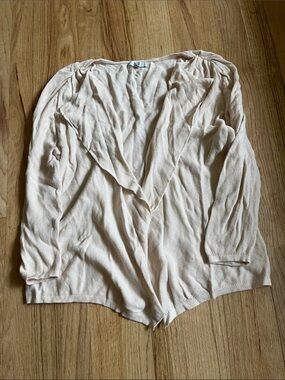GAP Cream Open-Front Knit Cardigan
